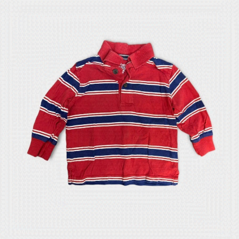 𝅺THE CHILDREN'S PLACE | 3/$15 Baby Boy's Red Striped Long Sleeve Polo